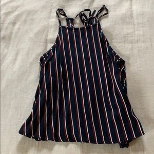 Navy, red, and white stripped tank top